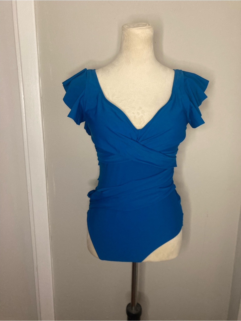 B2Prity Blue Ruffle Crisscross Swimsuit - Picture 2 of 6